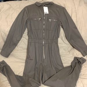 NWT H&M Divided Grey Zip-front Jumpsuit XS